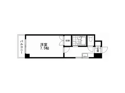 リバティープラザ東堀II(1K/7階)の間取り写真