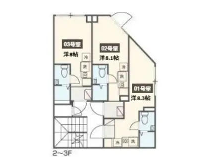 MELDIA RESIDENCE王子(1K/3階)の間取り写真