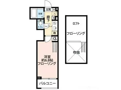 グランクオール青井ウエスト(1K/3階)の間取り写真