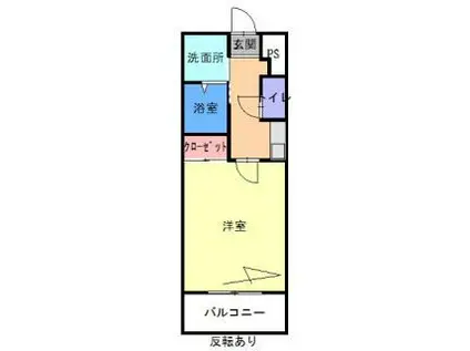 アスティムII(1K/3階)の間取り写真