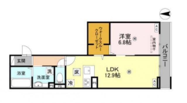そらみつ大和八木(1LDK/3階)の間取り写真