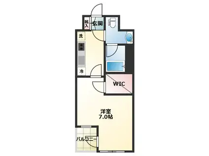 レディアス調布国領(1K/4階)の間取り写真