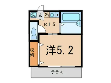 カルム三軒茶屋(1K/1階)の間取り写真