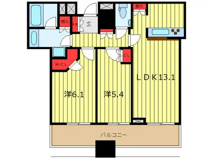 ステーションプラザタワー(2LDK/14階)の間取り写真