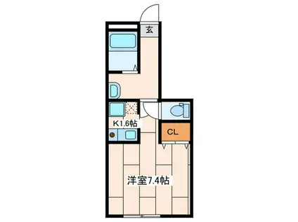 ＪＲ東海道本線 大船駅 徒歩10分 3階建 築22年(ワンルーム/1階)の間取り写真