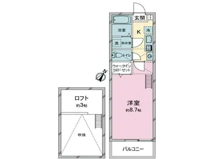 FORER(1K/3階)の間取り写真