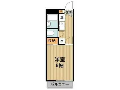 フェリオ新宿(1K/2階)の間取り写真