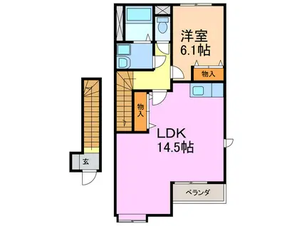 レジェンド(1LDK/2階)の間取り写真