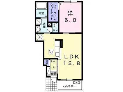 アイアムア A(1LDK/1階)の間取り写真
