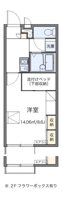 レオパレス魚住南(1K/2階)の間取り写真