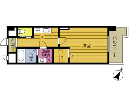 ルート光吉(1K/2階)の間取り写真