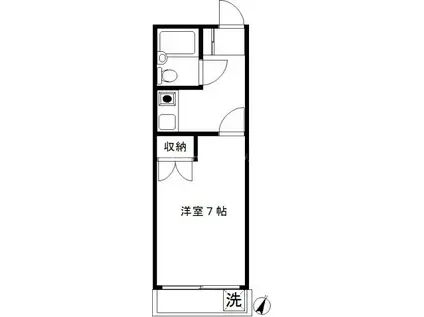 テラス新川崎(1K/2階)の間取り写真