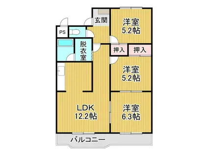 ファミールエステート(3LDK/3階)の間取り写真