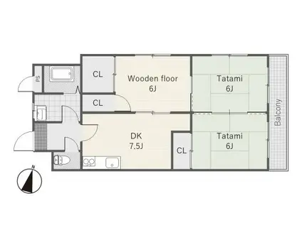ゴールデンハイツII(3DK/2階)の間取り写真