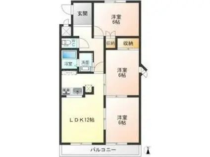 セラミック加藤III(3LDK/5階)の間取り写真