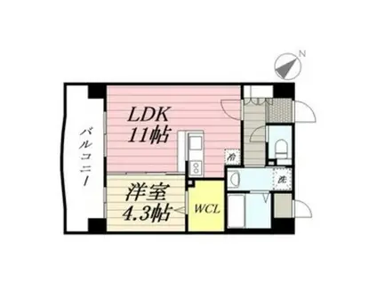ナウ ヴィレッジ松島II(1LDK/7階)の間取り写真