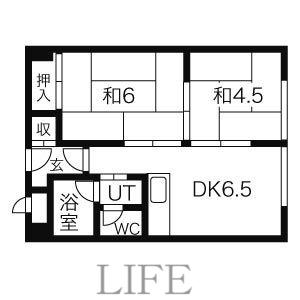 厚別グランドハイツ(2DK/2階)の間取り写真