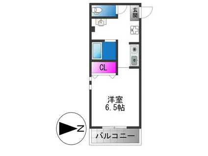 生野東マンション(1K/3階)の間取り写真