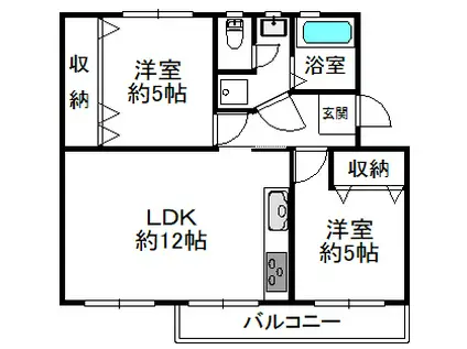 浅香山14棟(2LDK/4階)の間取り写真