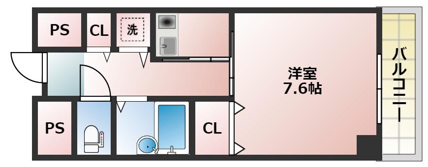 ウエストビラITO(1K/7階)の間取り写真