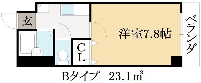 ルーミネス芦谷一番館(1K/2階)の間取り写真