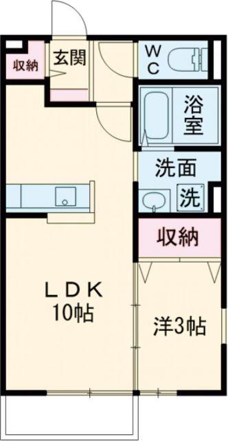 サンパレスG(1SK/1階)の間取り写真