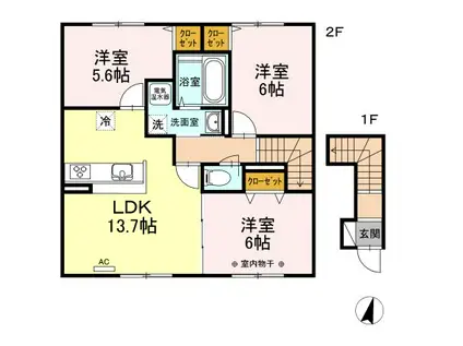 プレジール(3LDK/2階)の間取り写真