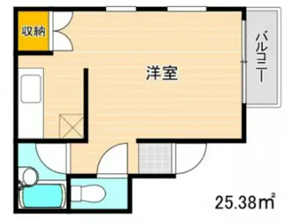 ベルザ南片江(1K/2階)の間取り写真