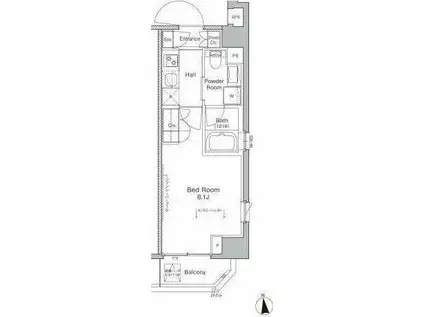 プラウドフラット浅草橋III(1K/4階)の間取り写真