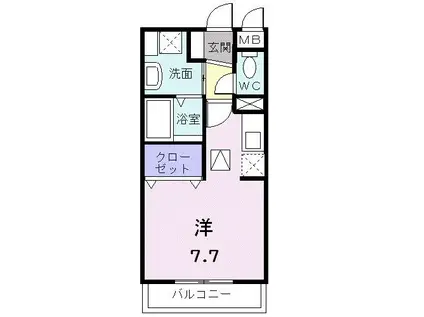 YI アイリス(ワンルーム/2階)の間取り写真