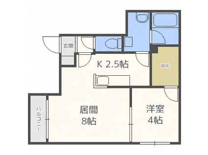 フェリシアコート(1LDK/1階)の間取り写真