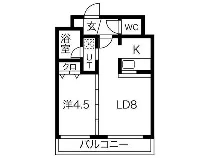 マリオン桑園(1LDK/2階)の間取り写真