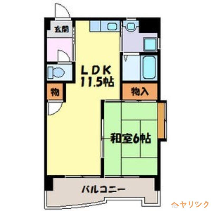 オクトII(1LDK/2階)の間取り写真