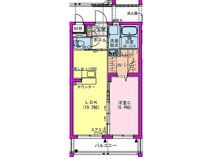 コンフォール霧島(1LDK/2階)の間取り写真