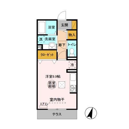 ルミウス A(ワンルーム/1階)の間取り写真