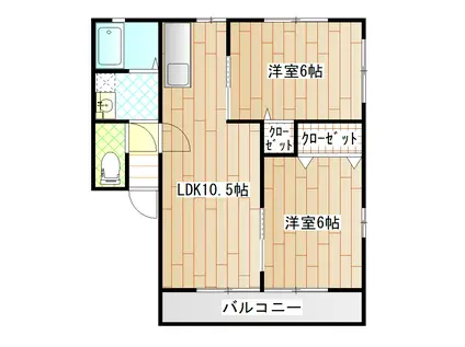 サンシャイン深川(2LDK/2階)の間取り写真