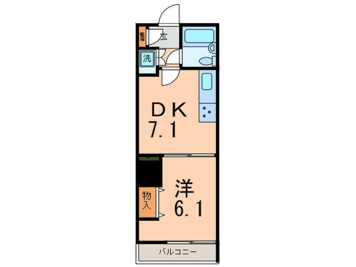 グランドメゾン三軒茶屋(1DK/9階)の間取り写真