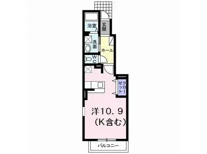 ＪＲ徳島線 鮎喰駅 徒歩11分 2階建 築16年(ワンルーム/1階)の間取り写真