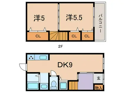 プラシード(2LDK/2階)の間取り写真