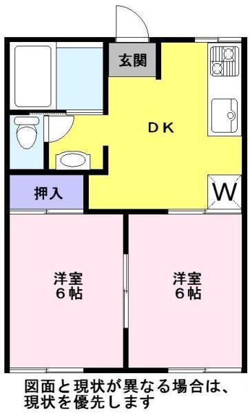 フォーブル1(2DK/1階)の間取り写真