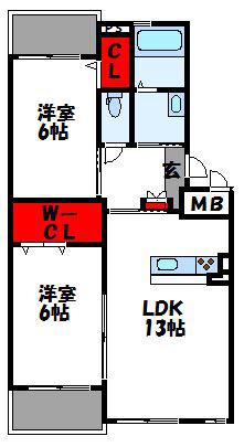 ルミナス(2LDK/3階)の間取り写真