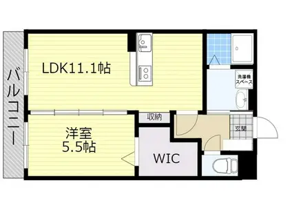 ユーミーマンション別府石垣(1LDK/5階)の間取り写真