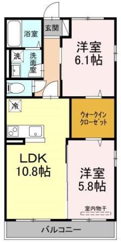 ベルティルミナス(2LDK/3階)の間取り写真
