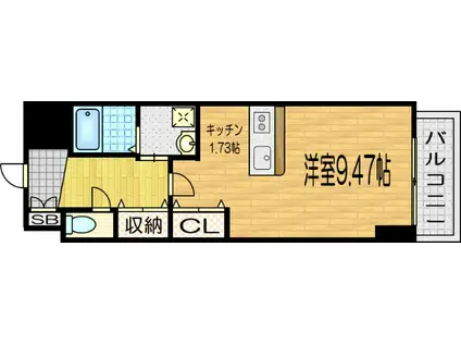 メディナ西大路駅前(1K/4階)の間取り写真