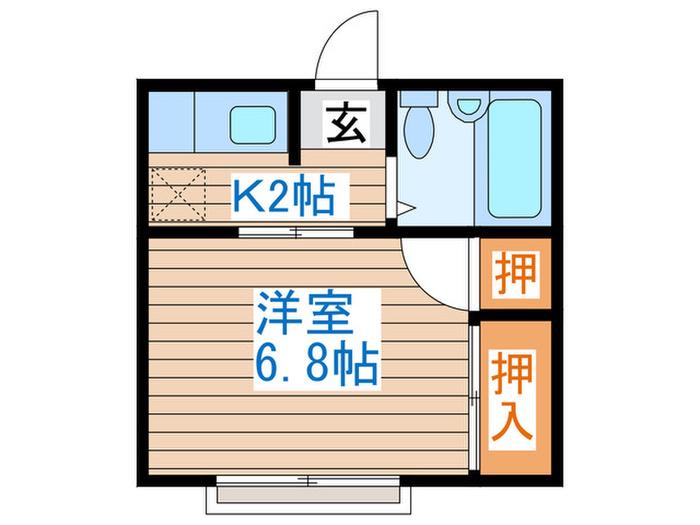 高野コーポ(1K/2階)の間取り写真