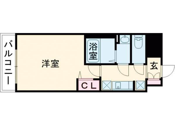 プレサンス桜通ベルノ(1K/6階)の間取り写真