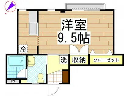 メルヴェーユ松楓(1K/2階)の間取り写真