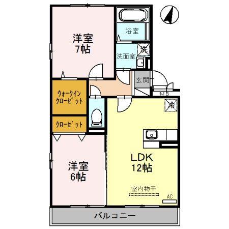 アンクレージュA/B(2LDK/2階)の間取り写真