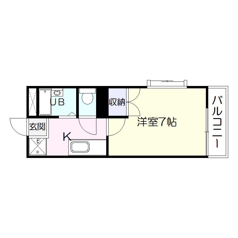 サンライフ永野(1K/2階)の間取り写真