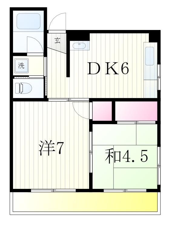 メゾン梅沢(2DK/3階)の間取り写真